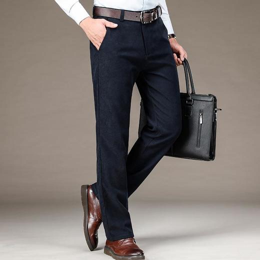 秋冬季男士休闲长裤子中年宽松弹力直筒商务西裤男装 商品图3