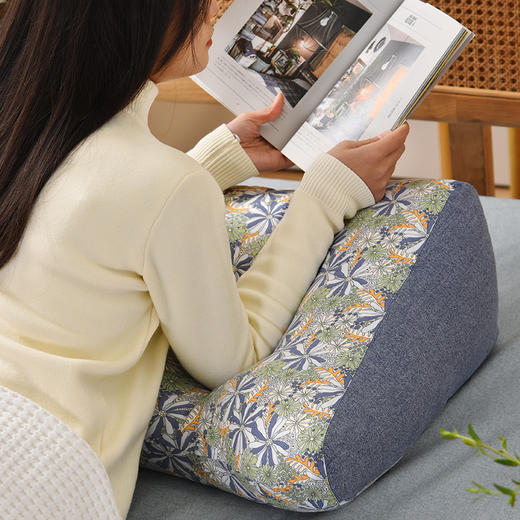 海洋珊瑚花卉系列猫耳朵多功能靠枕软包高级感腰靠可拆洗 商品图1