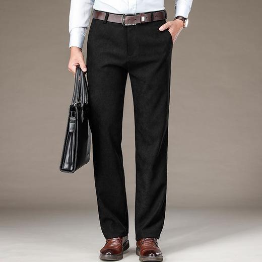 秋冬季男士休闲长裤子中年宽松弹力直筒商务西裤男装 商品图2