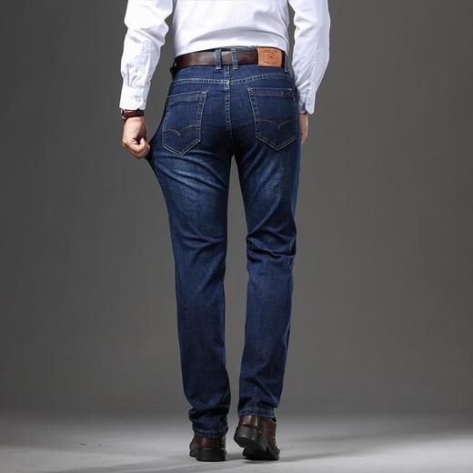 秋冬季男士休闲牛仔裤中年棉质弹力中腰爸爸男装长裤 商品图3