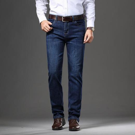秋冬季男士休闲牛仔裤中年棉质弹力中腰爸爸男装长裤 商品图1