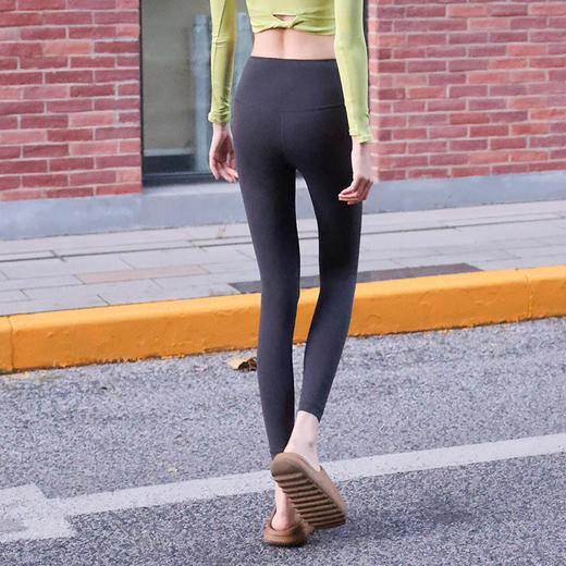 beemen裸感秋冬高腰瑜伽裤女健美裤防卷边提臀收腹蜜桃裤外穿九分裤 商品图1