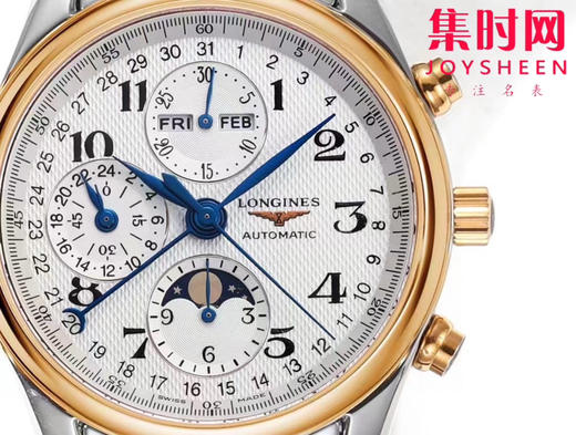 【小号40mm】浪琴 Longines 名匠月相系列 名匠八针月相 间黄金 男士多功能机械腕表 商品图4