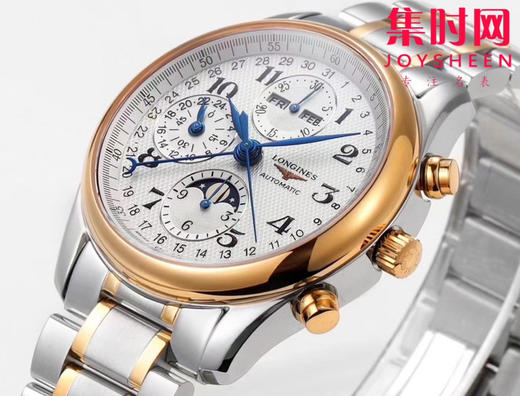 【小号40mm】浪琴 Longines 名匠月相系列 名匠八针月相 间黄金 男士多功能机械腕表 商品图2