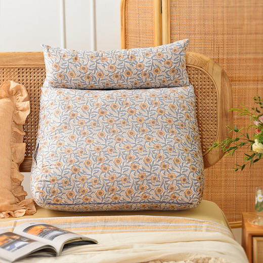 银莲花系列多功能三角床靠软包高级感腰靠可拆洗 商品图0