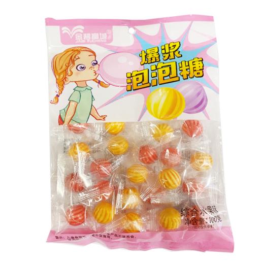 金碧富城爆浆泡泡糖综合口味100g 商品图0