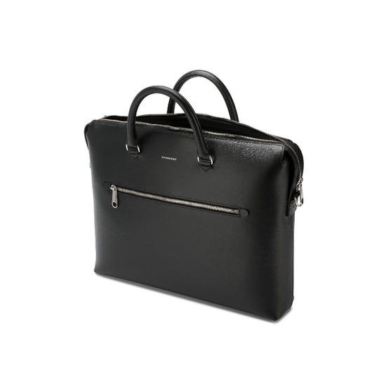 BURBERRY 巴宝莉 男士字母徽标皮革提挎包 黑色 8006291 A1189 商品图1