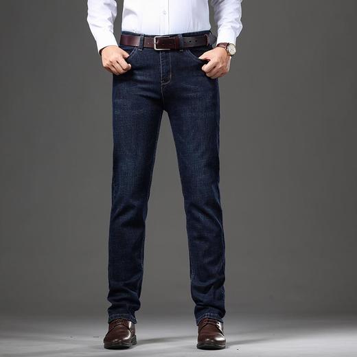 春秋季男士休闲牛仔裤中年棉质中腰微弹男装长裤 商品图0