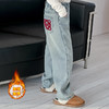 女童一体加绒加厚牛仔老爹裤，2024秋冬龙年新款牛仔裤子潮，无论是日常休闲还是户外运动，这款牛仔裤都是您的理想选择 商品缩略图2