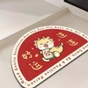 【脚过即干，吸水地毯！】异形新年红色装饰地垫，2024龙年喜庆浴室厕所卫生间门口硅藻泥地垫，简洁大方的设计风格，适用于各种装饰风格的浴室、厕所等场所-QQ 商品缩略图5