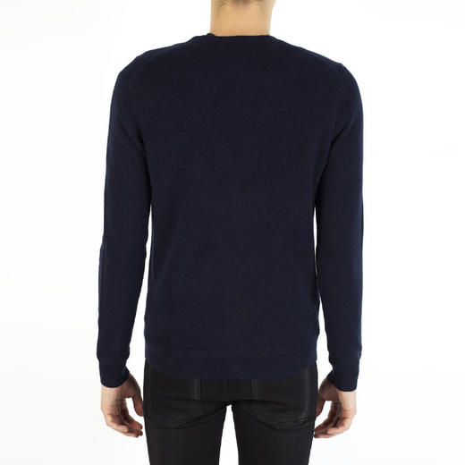 BURBERRY 巴宝莉 男士刺绣徽标长袖羊绒衫 深蓝色 3973846 41000 商品图2