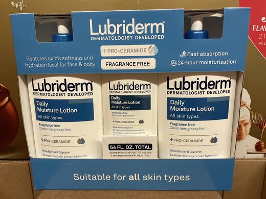 特价279元/3瓶装 美国产Lubriderm身体乳液润肤乳709ml*2+177ml！美国代购，无中文标签，介意慎拍 商品图0