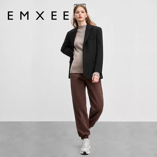 EMXEE嫚熙撞色包条休闲裤 商品图0