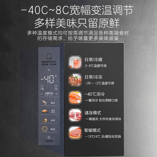 卡萨帝（Casarte）原石系列331升零距离嵌入变频风冷家用立式冰柜 -40℃冷柜冰箱冷藏冷冻柜BD-331WEGAU1 商品图5