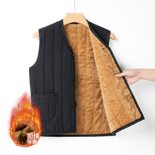 外贸羊羔毛加绒加厚马甲男士冬季新款中老年休闲保暖宽松背心上衣 商品图1