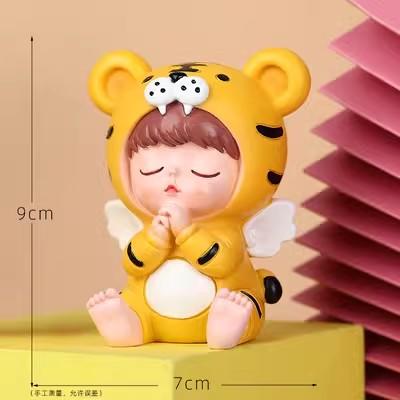 摆件 许愿虎宝宝 可爱虎宝宝生装饰摆件 满月百天周岁男女孩生日小老虎摆件 商品图0