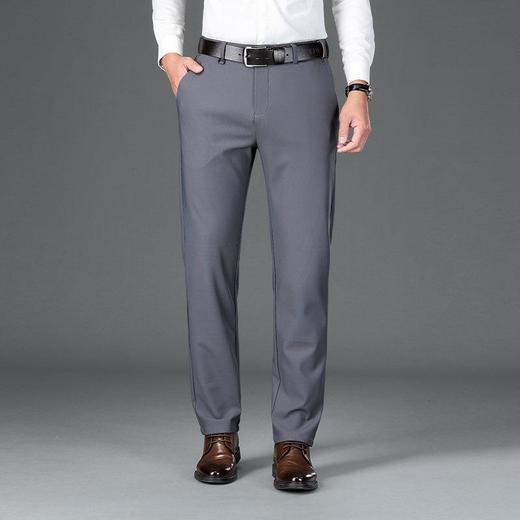 秋冬季男士厚款条纹休闲西裤中年商务休闲弹力正装长裤 商品图2