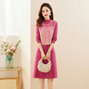 冬季新款，温柔风晕染渐变色百搭洋气双排扣两件套连衣裙HR-YBER106 商品缩略图3