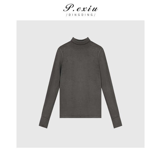 A008潘依绣丁丁宠粉【奶油甜酪】进口面料立领绒面加厚打底T恤 W-61712 商品图2