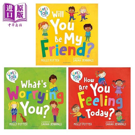 【中商原版】A Lets Talk 多样的生活英文情绪管理绘本3册 Will You Be My Friend Are You Feeling Today Whats Worrying You 商品图1