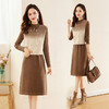 冬季新款，温柔风晕染渐变色百搭洋气双排扣两件套连衣裙HR-YBER106 商品缩略图0
