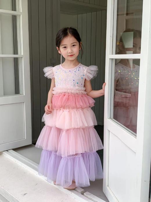 亮片飞袖蛋糕长裙 商品图0