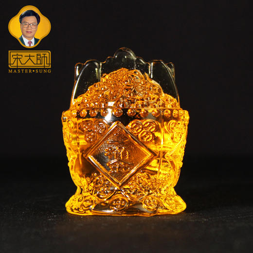 宋韶光大师新款 一桶金 钱罐 黄水晶摆件商务礼品 商品图0