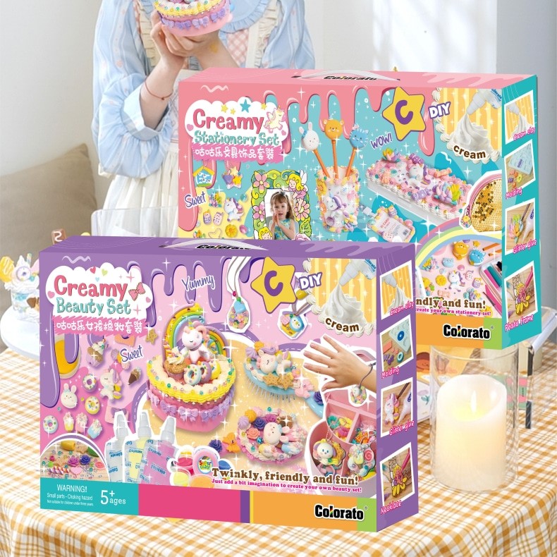 卡乐淘咕咕乐文具饰品套装女孩梳妆套装奶油胶玻璃胶DIY