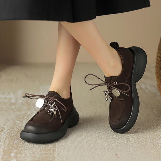 个性可爱，系带擦色圆头厚底单鞋MDY-M235-62 商品图10