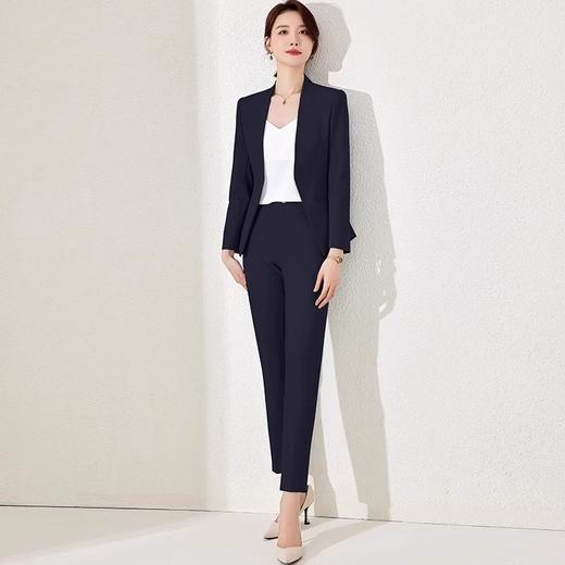 IWY/藏青色西装套裙气质女神范高端酒店前台接待职业工作服套装23CS377-L 商品图4