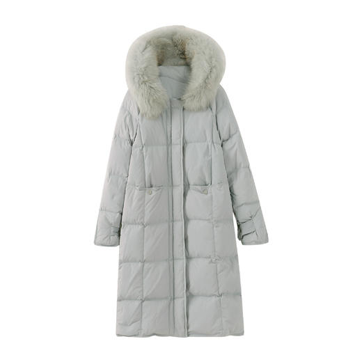 鹿向南《海德庄园》灰蓝色羽绒服女2023秋冬款高级感气质时尚外套 商品图4