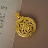 古法黄金点钻系列 步步生莲 足金满钻宝相莲花吊坠 商品缩略图2