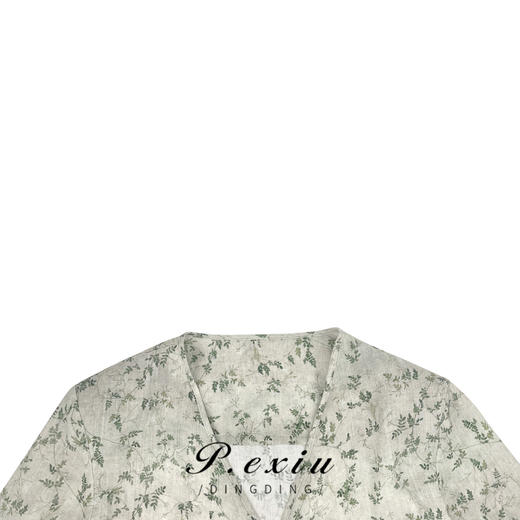 01-1潘依绣丁丁宠粉韩版V领交叉系带碎花宽松气质衬衫 K2220 商品图2