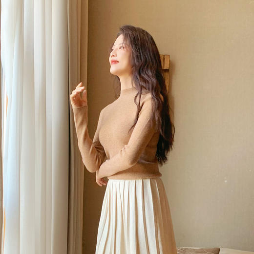 【百图lulu定制】【暖意羊绒衫】一线成衣 羊绒混纺 中领 高领 软糯 细腻 保暖 打底毛衣 商品图5