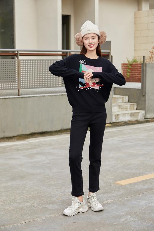 【年货节】奇威烫钻绣花工艺针织毛衣A4416219 商品图2