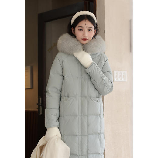 鹿向南《海德庄园》灰蓝色羽绒服女2023秋冬款高级感气质时尚外套 商品图2