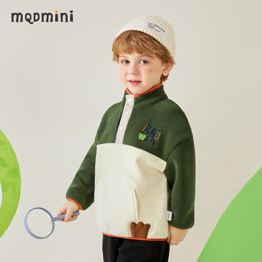 【双面奥利绒】【80-130】【MQDmini】男童半高领加绒卫衣 商品图3