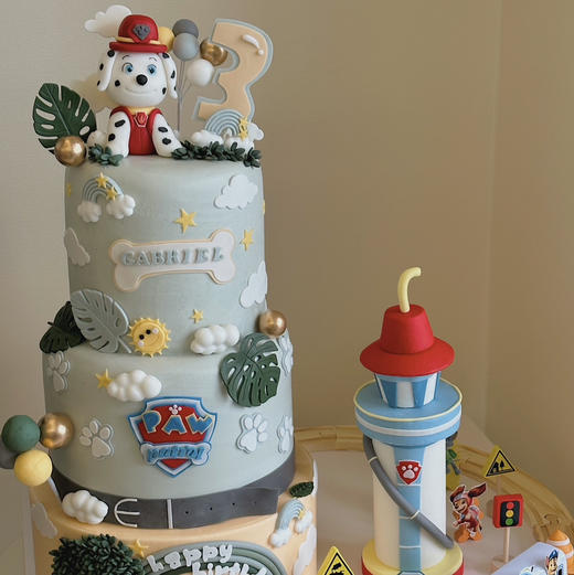 汪汪队×隧道小火车（奶油霜抹面，最底下隧道层为不可食用泡沫） 商品图1