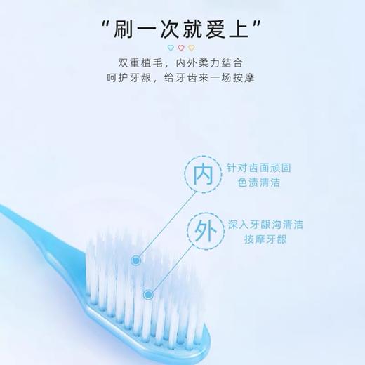 日本进口Clesh双重植毛牙刷超细毛/宽头 1支装 颜色随机 商品图5
