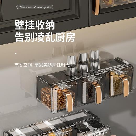 专利调料盒厨房用品厨房家用调料罐调味罐调料组合套装壁挂收纳盐 商品图0