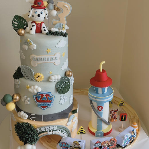 汪汪队×隧道小火车（奶油霜抹面，最底下隧道层为不可食用泡沫） 商品图3