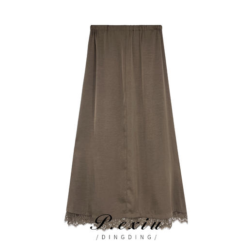 04-1潘依绣丁丁宠粉蕾丝抽绳松紧腰气质百搭显瘦半身裙 Q16723 商品图1