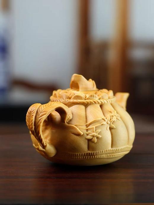 兰花/双喜临门把把壶°黄杨木吉祥手把件 商品图2