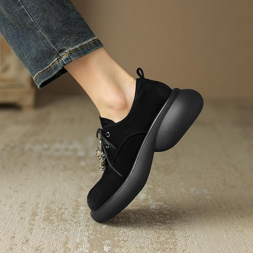 个性可爱，系带擦色圆头厚底单鞋MDY-M235-62 商品图1