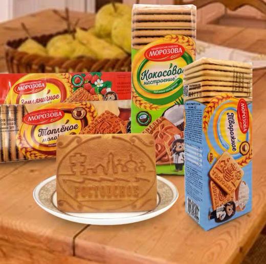 任选5件（均价低至19.98/件）俄罗斯莫洛佐夫小刺猬牌早餐饼干珠宝曲奇原味/煮牛奶味/奶酪味/炼乳味/曲奇原味/椰子味-430g 商品图10
