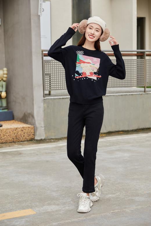 【年货节】奇威烫钻绣花工艺针织毛衣A4416219 商品图4