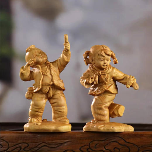 童年童趣°黄杨木小摆件系列 商品图0