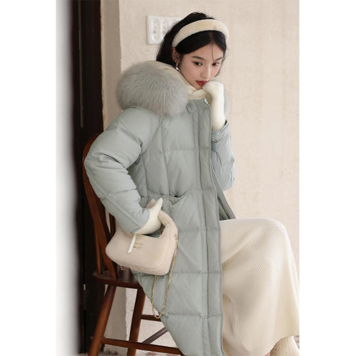 鹿向南《海德庄园》灰蓝色羽绒服女2023秋冬款高级感气质时尚外套 商品图3