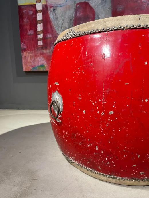 髹红漆牛皮面大鼓，顺丰包邮 商品图9