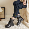 西遇加绒马丁靴女新款冬季羊毛英伦风保暖皮靴小个子厚底短靴V0034434 商品缩略图2